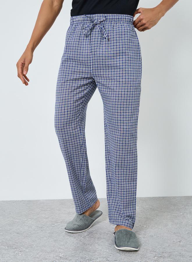 ستايلي بنطال بيجاما كاروهات بقصة مريحة - Image 1